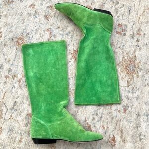 Zodiac green suede boots. Size 7.5.